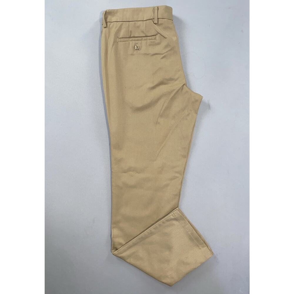 Mizzen Main USA Flat Front Stretch Twill Slim Fit Chino Pants. Beige, 36X34.5.